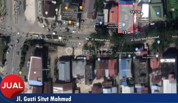 Tanah Lokasi Ramai di Tepi Jalan Gusti Situt Mahmud