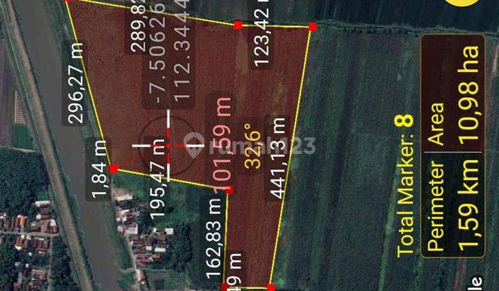 Tanah Industri di Jombang Sumbiboto 100000 m² Murah 1