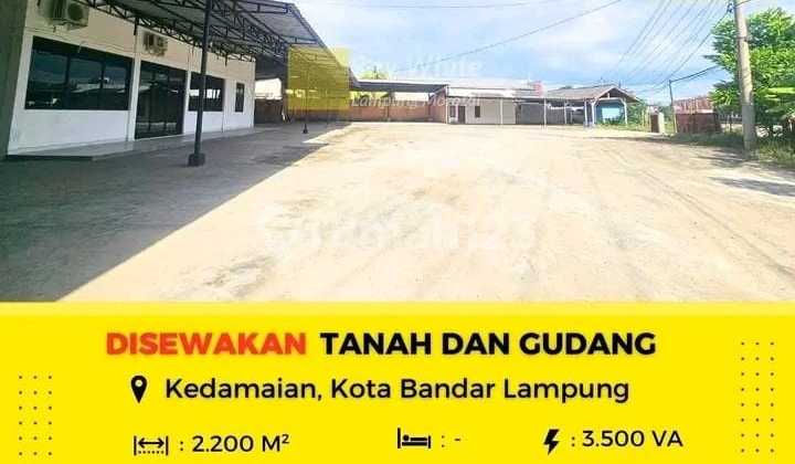 DISEWAKAN TANAH DAN GUDANG DI KEDAMAIAN KOTA BANDAR LAMPUNG  1