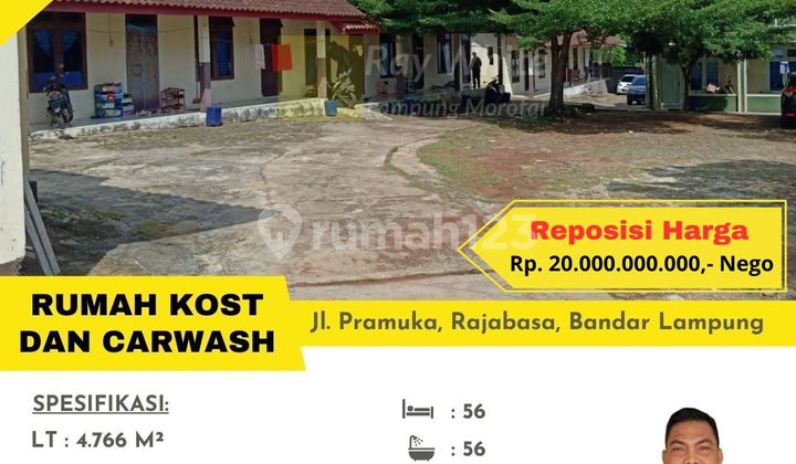 dijual kosan dan car wash murah jln pramuka rajabasa 1