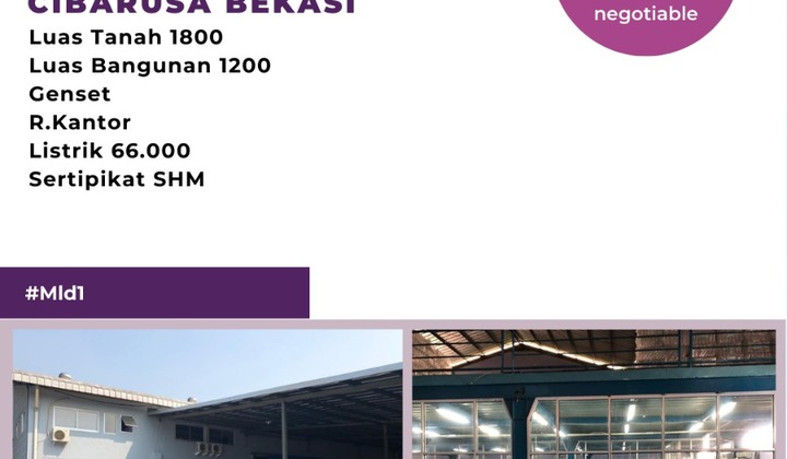 Pabrik Siap Pakai Lokasi Strategis,dibekasi 1
