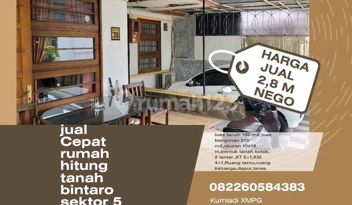 ******** Cepat Rumah Hitung Tanah Di.bintaro Sektor 5 ********