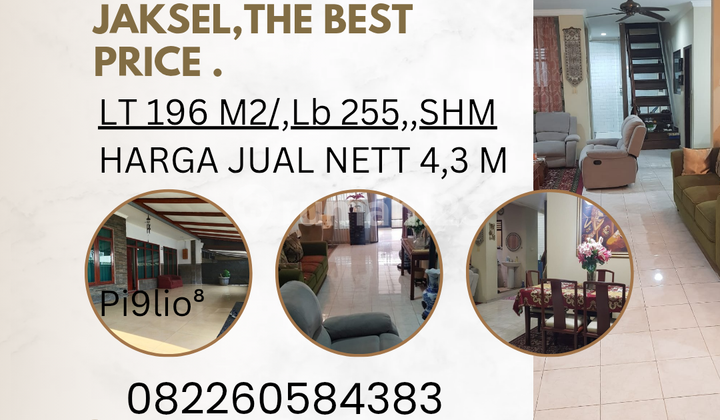 Murah Di.jual Rumah 2 Lantai di Petogogan Dkt MRT Blok.a Jaksel