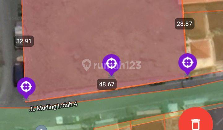 TANAH LUAS COCOK UNTUK GUDANG DI JALAN UTAMA GATSU BARAT MUDING 8