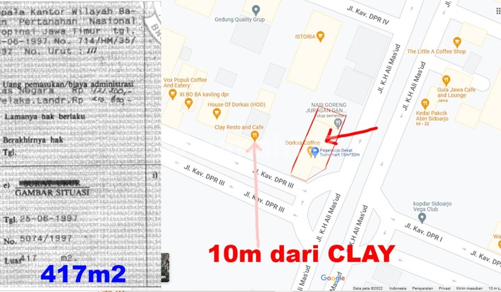 Disewakan Tanah di Kavling Dpr Sidoarjo Murah. Fer.a148 1