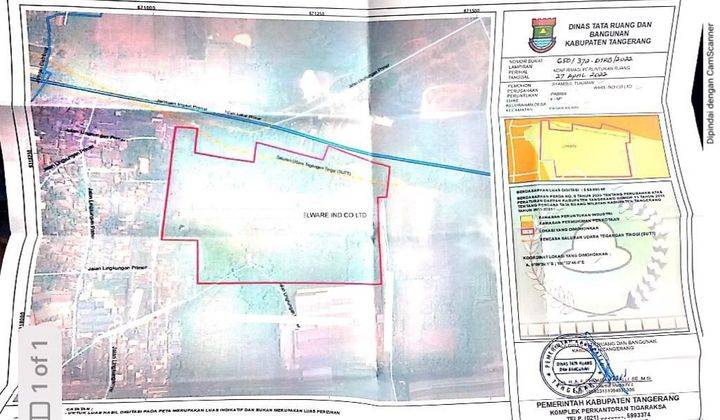 Dijual Kavling Di Kawasan Industri Kecamatan Pasar Kemis, Kabupaten  Tangerang, Propinsi Banten 2