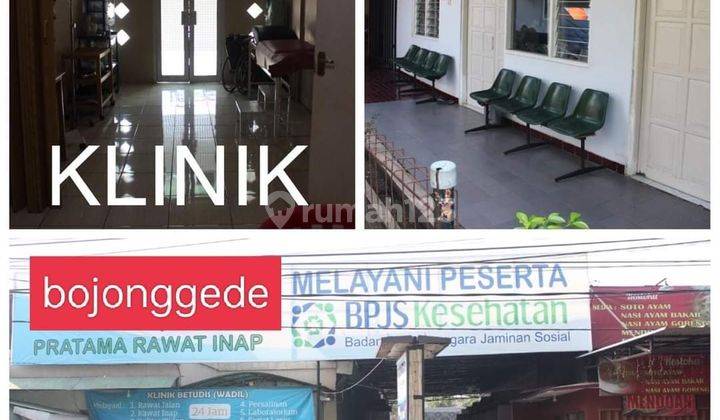Di jual nego, Klinik luas 2200 mt, SHM, izin lengkap, ambulance (Umum, persalinan, khitan, Gigi / BPJS) dan ruang usaha lainnya, ruang perkantoran, rumah pintu ada 12, ruang utk istirahat dokter, halaman luas, ada rumah induk, garasi mobil lega, pinggir j 1