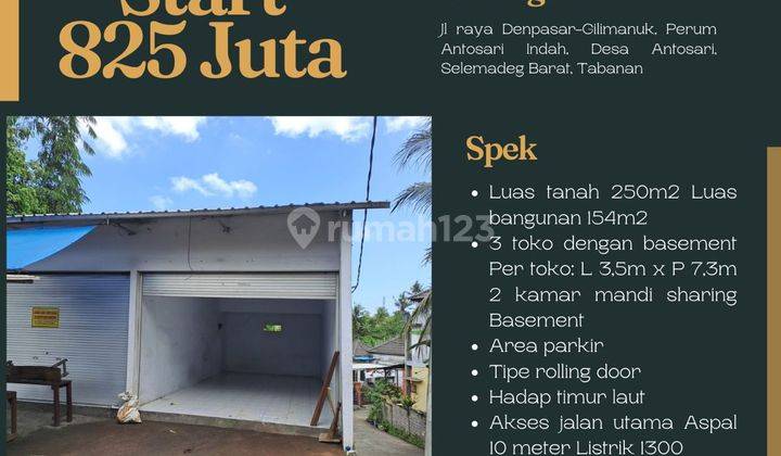 Pertokoan 3 Unit Lantai 2 Dengan Basement 1