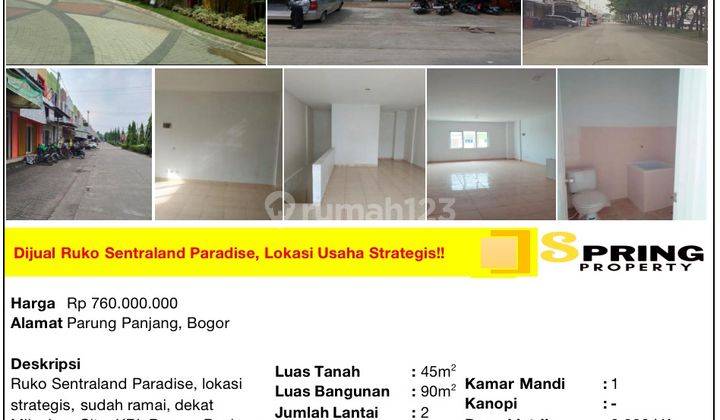 Ruko 2 Lt Murah Sentraland Siap Huni Dekat Stasiun Parung Panjang 2