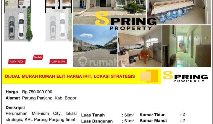 Rumah Murah Millenium City Siap Huni Dekat Stasiun Parung Panjang 2