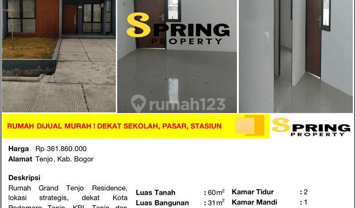 Rumah Murah di Grand Tenjo Residence Dekat Stasiun, Tenjo Bogor 2