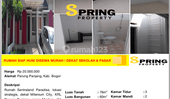 Rumah Murah Sentraland Paradise Stasiun Parung Panjang Bogor 2