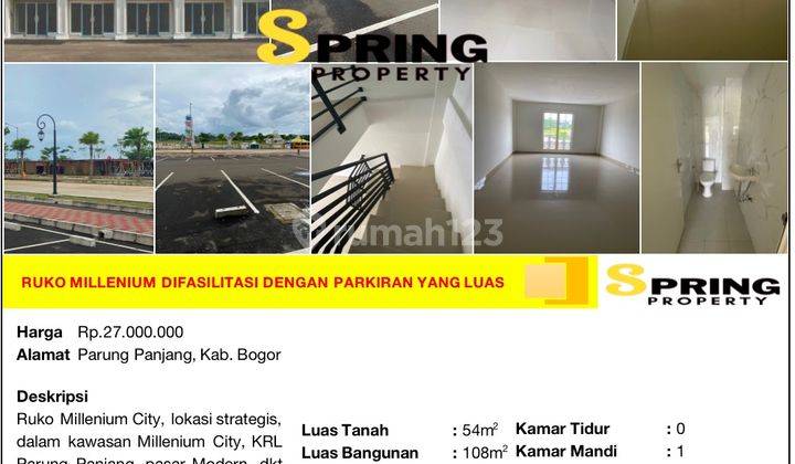 Ruko 2 Lantai Murah Millenium City Dekat Stasiun Parung Panjang 3