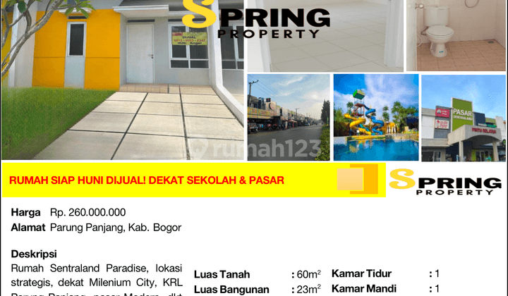 Rumah Murah Sentraland Paradise Stasiun Parung Panjang Bogor Bu 2