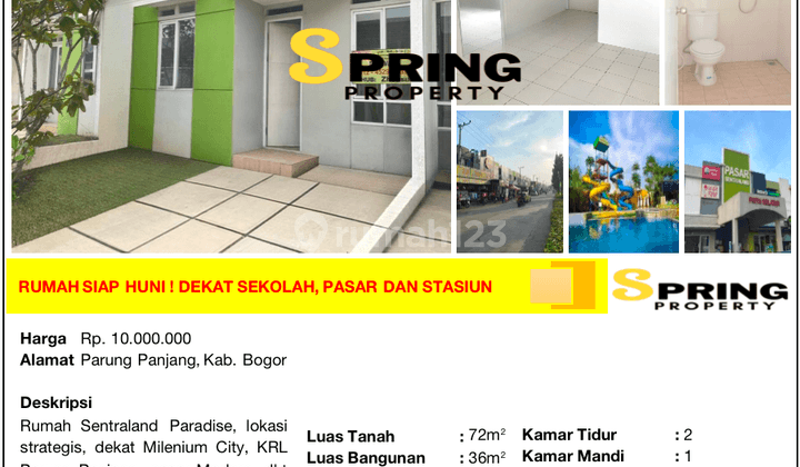 Rumah Murah Sentraland Paradise Stasiun Parung Panjang Bogor 2