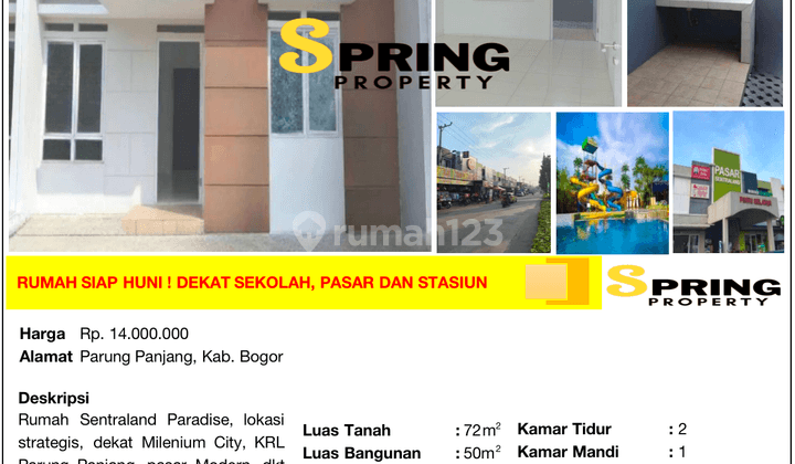 Rumah Murah di Sentraland Siap Huni Dekat Stasiun Parung Panjang 1