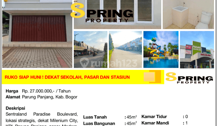 Ruko Sentraland Paradise Dekat Stasiun Pasar Parung Panjang Bogor 2