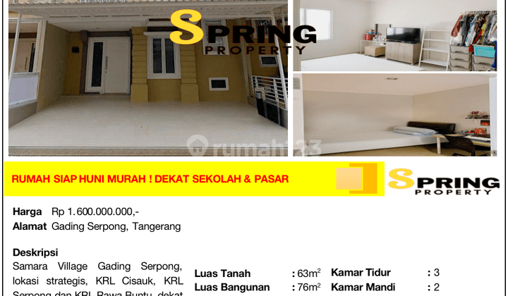 Rumah di Samara Village Gading Serpong Siap Huni Serpong Bsd City 1