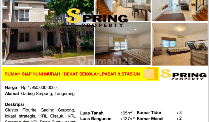 Rumah di Flourite Gading Serpong Dekat Stasiun Bsd City Serpong 1