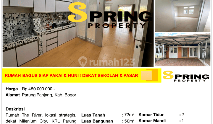 Rumah Murah The River Dekat Stasiun Parung Panjang Bogor Bu 2