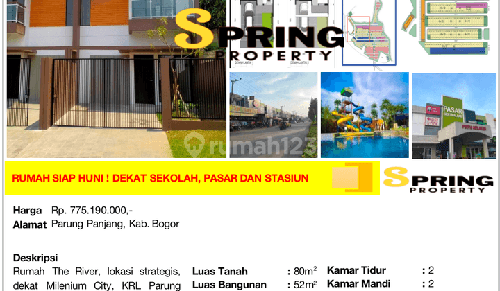 Rumah 2 Lantai Murah The River Boulevard Parung Panjang Bogor 1