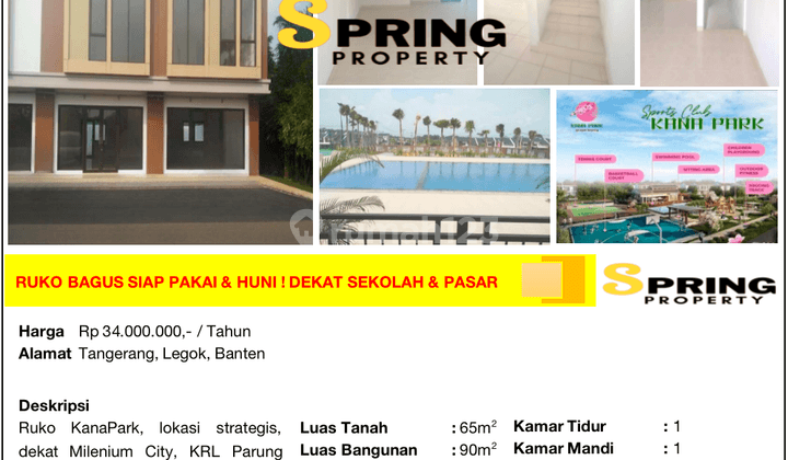 Ruko 2 Lantai Murah Kana Park Parung Panjang Legok Tangerang 2