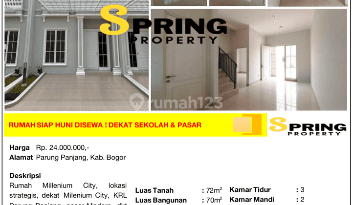 Rumah Murah Millenium City Dekat Stasiun Parung Panjang Bogor 2