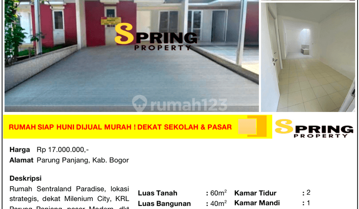 Rumah Murah Sentraland Paradise Stasiun Parung Panjang Bogor 2