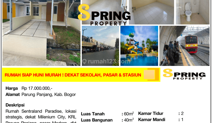 Rumah Murah Sentraland Paradise Stasiun Parung Panjang Bogor 1