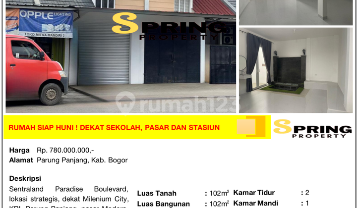 Ruko Sentraland Paradise Boulevard Parung Panjang Bogor Legok