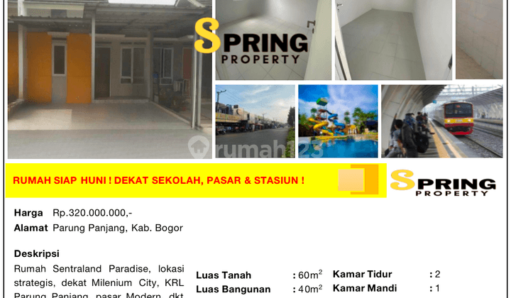 Rumah Murah Sentraland Paradise Stasiun Parung Panjang Bogor 2