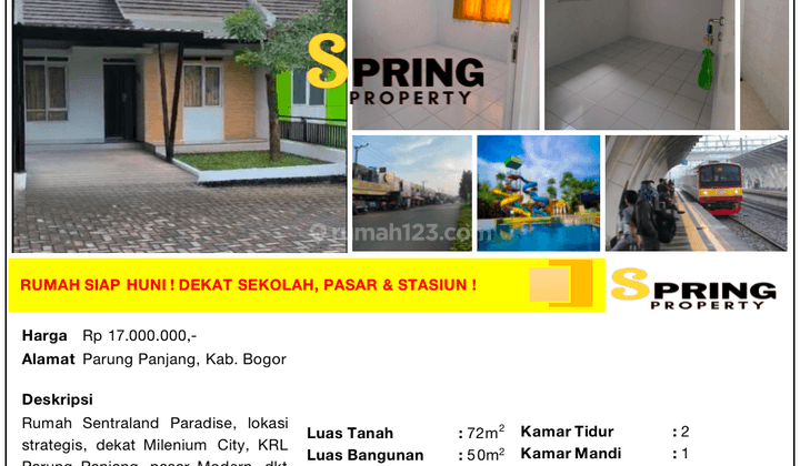 Rumah Murah Sentraland Paradise Stasiun Parung Panjang Bogor 2