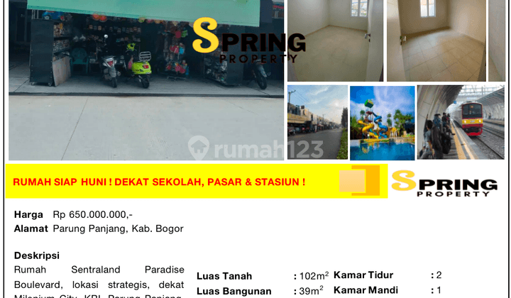 Rumah Sentraland Paradise Boulevard Parung Panjang Bogor Legok 2