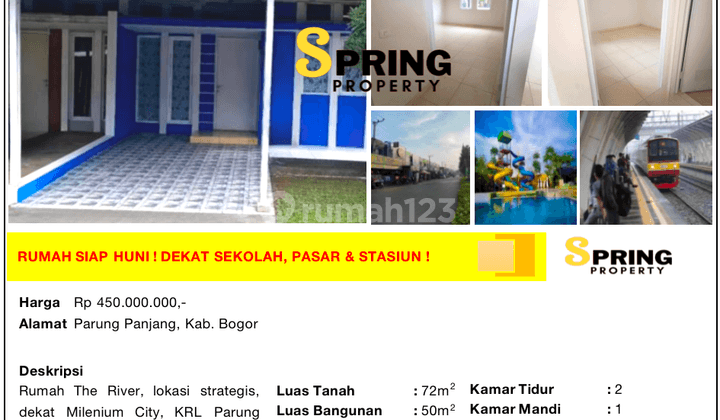 Rumah Murah The River Dekat Stasiun Parung Panjang Bogor Legok Bu 2