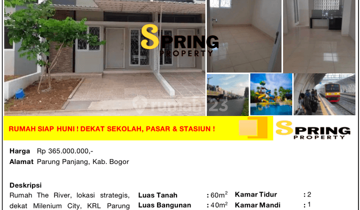 Rumah Murah di The River Stasiun Parung Panjang Bogor Legok 2