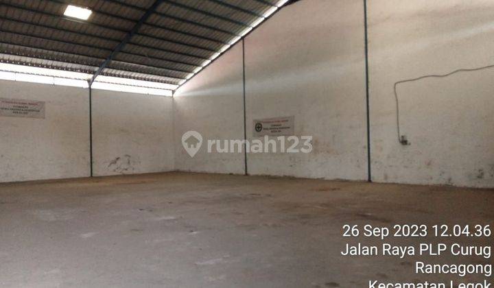 Gudang di legok, tangerang, LT2500, LB gudang 690, LB kantor 100 2lt, kondisi bangunan bagus, atap singalum kerangka besi 250mm, min sewa 3th, bs masuk Fuso (anny)  1