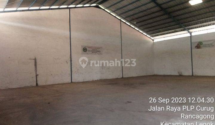 Gudang di legok, tangerang, LT2500, LB gudang 690, LB kantor 100 2lt, kondisi bangunan bagus, atap singalum kerangka besi 250mm, min sewa 3th, bs masuk Fuso (anny)  2