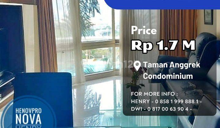 Taman Anggrek Condo 2+1 BR Lantai Rendah Sdh Renov Hadap Timur 1