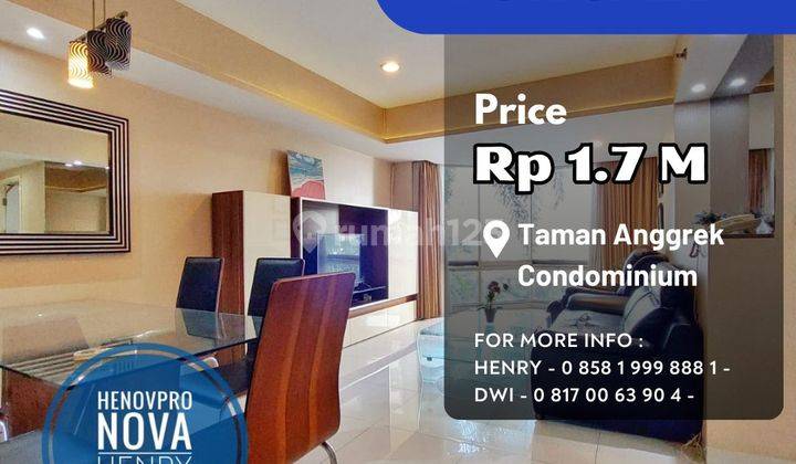 Taman Anggrek Condo 2+1 BR Lantai Rendah Sdh Renov Hadap Timur 1