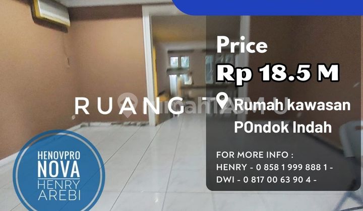 SOLD Turun Harga Rumah Pondok Indah Jual Tanah Lokasi Terbaik