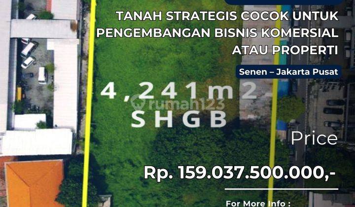 Dijual Tanah Strategis di Senen Raya Cocok Untuk Bisnis Komersial 1