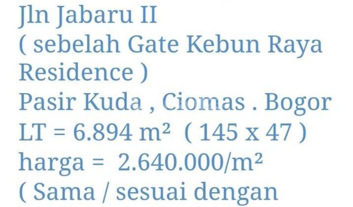 Dijual tanah di Ciomas Bogor harga murah 8
