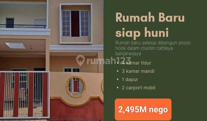 Rumah baru 2 Lantai siap huni SHM di cattleya banjarwijaya  1