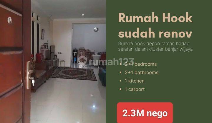 Rumah Hook 2 Lantai Sudah Renovasi Di Dalam Cluster Banjarwijaya  1