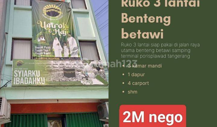 Ruko Murah !! 3 lantai Sudah Renovasi di Benteng betawi cipondoh 