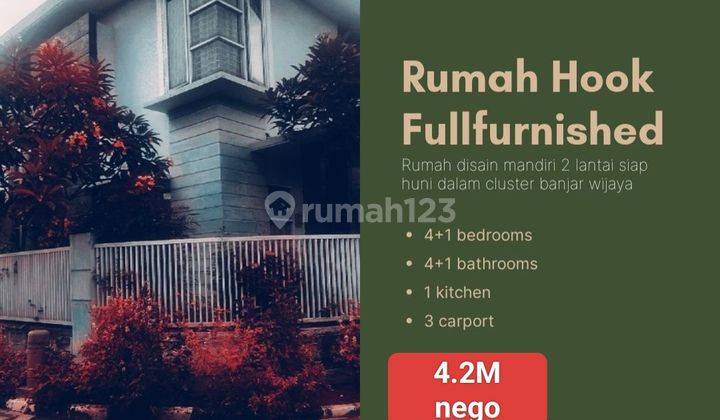 Rumah hook 2 Lantai furnished di Cluster Cemara banjar wijaya  1