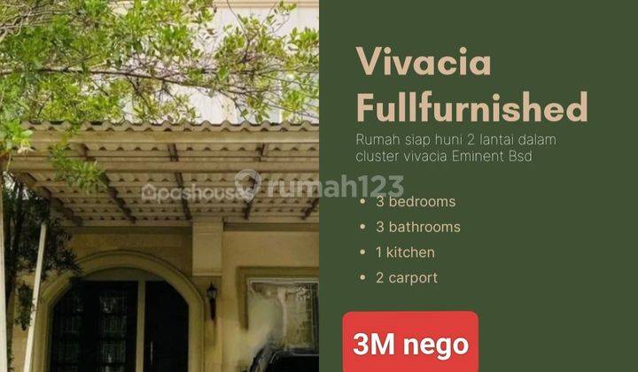 Rumah 2 Lantai fullfurnished di Cluster vivacia The Eminent Bsd 1