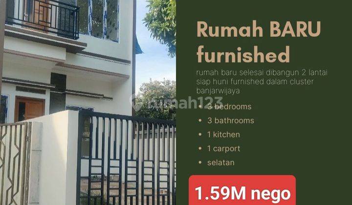 Rumah Baru !! 2 Lantai Furnished Dalam Cluster Banjar Wijaya  1