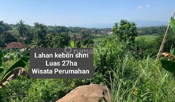 Tanah kebun 27 ha SHM view danau di cibinong hilir cianjur 1