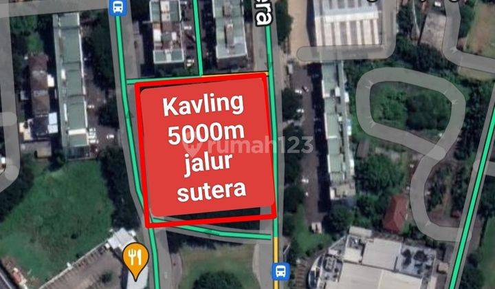 Tanah kavling komersial strategis di Jalur sutera alam sutera 1